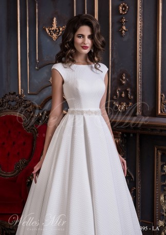 White wedding dress with a textured fabric-2